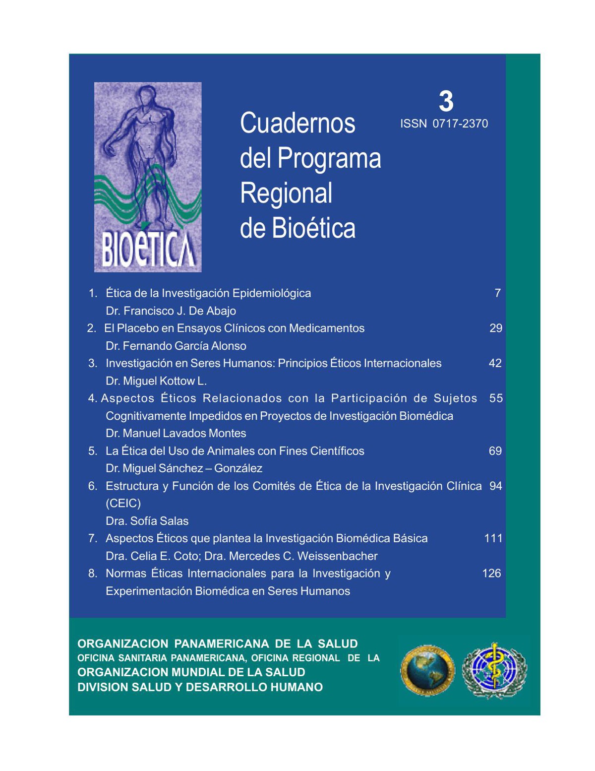 Cuadernos del Programa Regional de Bioética. No.3